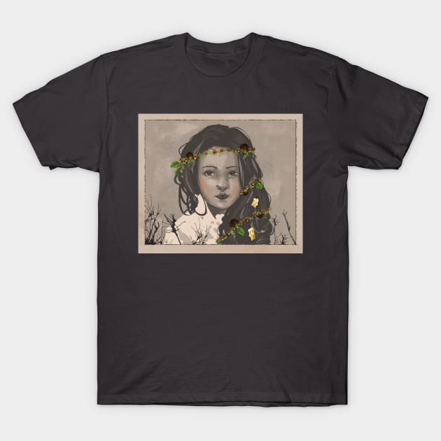 Old Photo Witch Girl T-Shirt by Nekoyukki